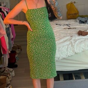 Green and light pink Zara dress